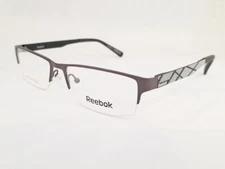 new REEBOK RB 1016 eyeglasses Frame Gunmetal Half Rimless 53m MEN