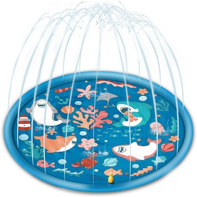 Splash Pad Sprinkler Kids Toddler 67 inch Summer Outdoor Water Play Sprinkler