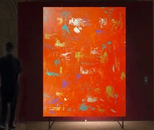 Mark Little Original Giant Canvas Painting 84”X62” (7 Foot) Abstract Modern XL