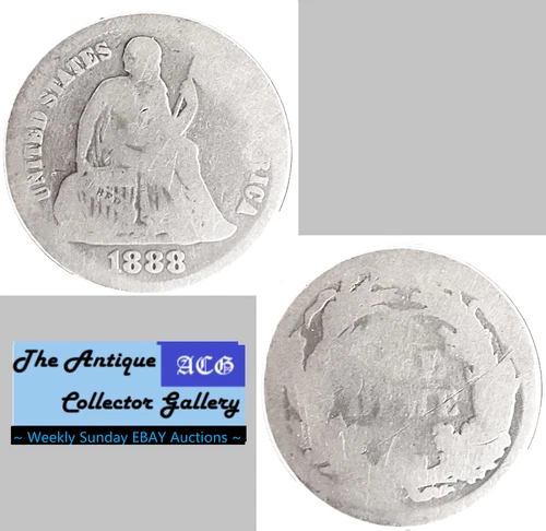1888 S Silver US San Francisco Mint Seated Liberty Dime🪙Type 4🪙