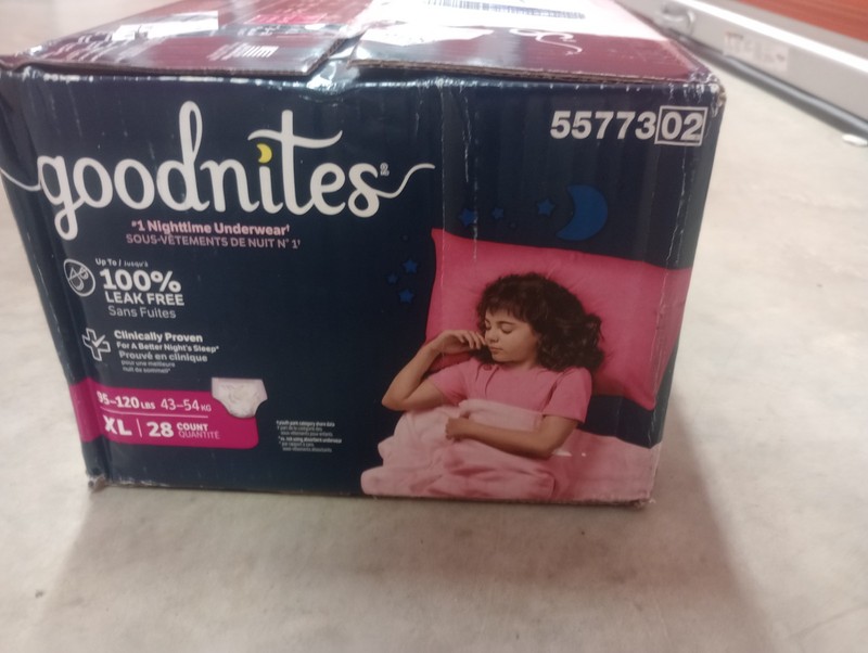 1 box Goodnites Girls' Nighttime Diapers - XL - starting bid $3.09 +$10 Shipping