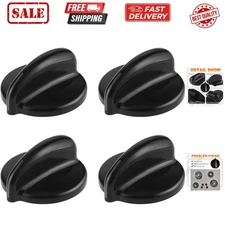 4 Pack WB03T10236 Burner Control Knobs, Black Cooktop Knobs Replacement for G...
