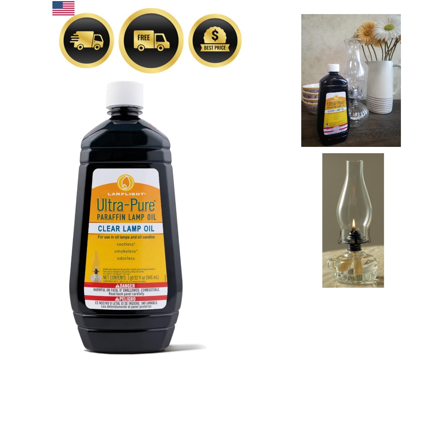 Clear 32oz Sootless Smokeless Odorless Indoor Outdoor