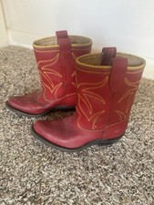 Rare 1950 Tex Tan of Yoakum Red Leather Texas Ranger Toddler Child Cowboy Boots