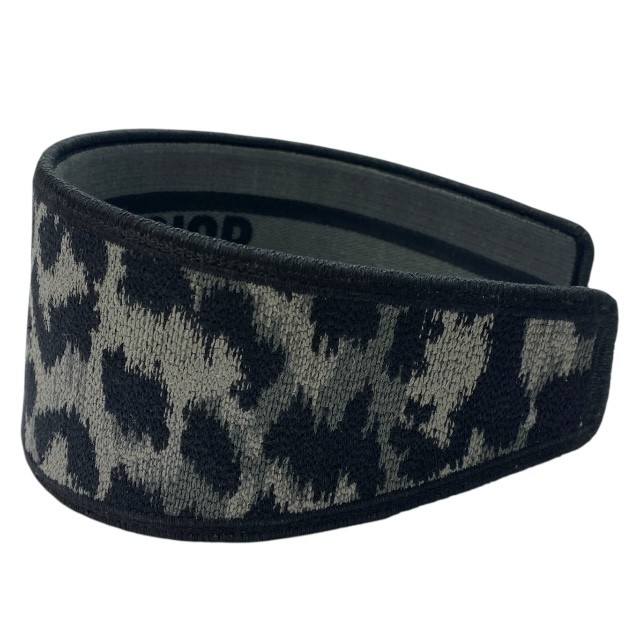 Christian Dior Oblique Leopard Canvas Headband Hair Band Accessory Gray Black thumbnail 2