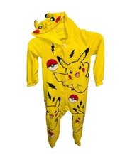 Pokemon Pikachu Hooded Warm Pajama One Piece Cozy Cute Costume UNISEX CHILD 6/7