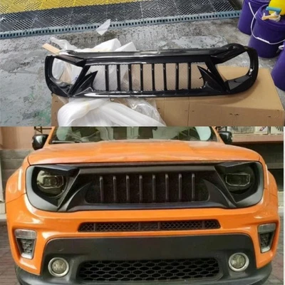 For 2015-2018 Jeep Renegade ABS Black Front Bumper Center Hood Grill Mesh - Image 1 of 4