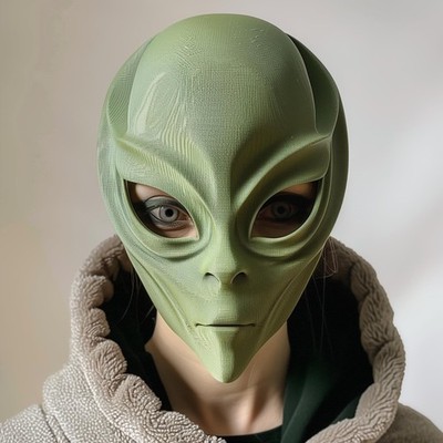3D Printed Alien Face Mask | Realistic Extraterrestrial Sci-Fi Mask for Adults