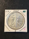 1945-D Walking Liberty Half Dollar In About Uncirculated Condition