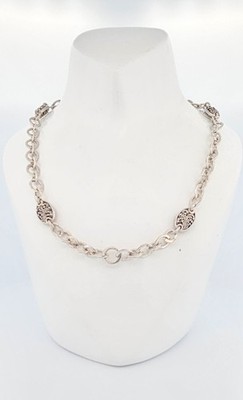 Lois Hill link chain necklace w/scrolled detail & toggle clasp 18''
