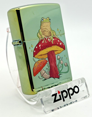 Original Brandneu 2025 Zippo Feuerzeug LOVELY MYSTICAL FROG Brilliant Green Chrome