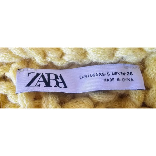 Zara Thick Knit Waistcoat Cable Knit Sweater Vest Sunny Yellow XS S - Picture 5 of 7