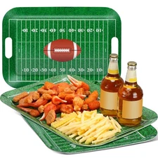 3 Pcs Football Stadium Serving Trays 18.31 X12.8 Rectangular Plastic Football...
