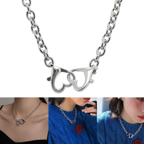 Hip-hop Punk Alloy Heart Necklace Fashionable Neck Jewelry Neck Chain - Picture 2 of 8
