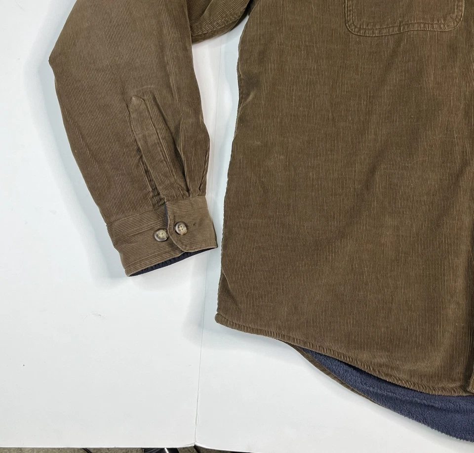 Chaqueta Camisa Arrow Pana Para Hombre L Forrada de Vellón Marrón Azul Marino LEER Foto 4 de 4