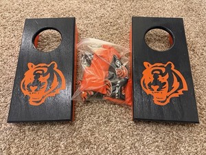 Cincinnati Bengals Desktop Cornhole Set – Tabletop Bean Bag Toss – NFL Fan Game