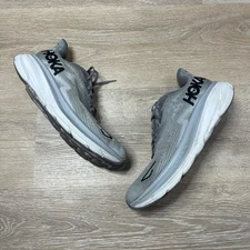 Hoka One One Clifton 9 Running Shoes Mens Size 12.5 Gray Black Cushioned 1127895