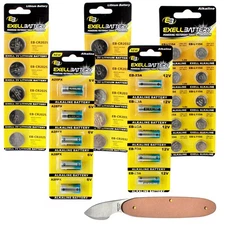 31pc Essential Battery Kit Includes A28PX A23 2032 2025 L1154 & Watch Opener