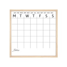 MCS Dry Erase Calendar 30x30 Natural Framed Monthly Wall Planner Family Organize