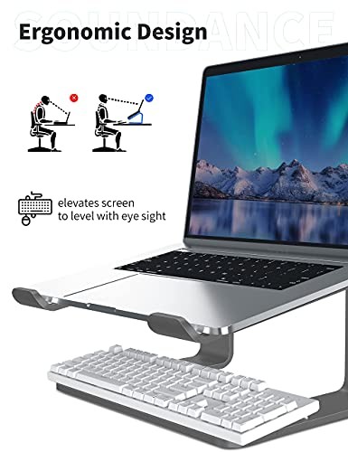 Support Ordinateur Portable Aluminium pour Bureau Compatible avec Mac MacBook Pro Air - Photo 3/5