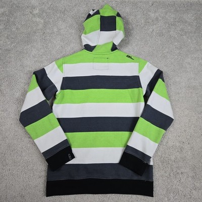 No Fear Youth XL Jacket Monster Face Zip Up Hoodie Sweater Green