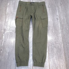 Scotch & Soda Cargo Pants Mens 31x30 Olive Green Blake Jogger Utility Trousers