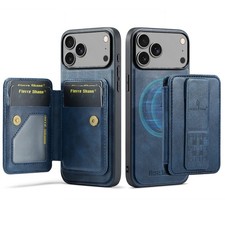 For iPhone 17 Pro Max 16 15 14 13 12 11 Detachable Wallet Leather Mag Safe Case