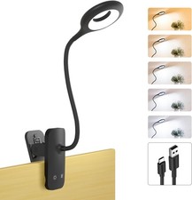 Clip on Light Rechargeable with Large Clamp, Battery 17.3 inches, Black