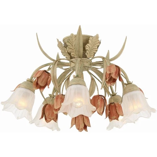 Crystorama 4800-SR Southport 5 Light 22 inch Sage Rose Semi Flush Ceiling Light - Picture 1 of 7
