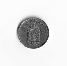 1961 Denmark - 1 Krone - 719 - Copper Nickel - 6.8g