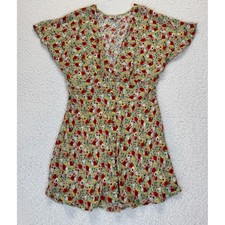 VRG GRL Floral Mini Dress Green and Red Size 8