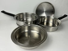 Vintage Flavorite Thermium Multi-Plex Stainless Steel 4 Pc Cookware Set USA Made
