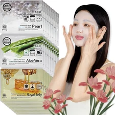 Premium Korea Face Sheet Mask Bundle Hydration & Elasticity Care 3types (30pcs)