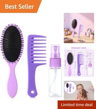 3 Pieces Doll Wig Brush Set with Spray Bottle, Comb, Purple