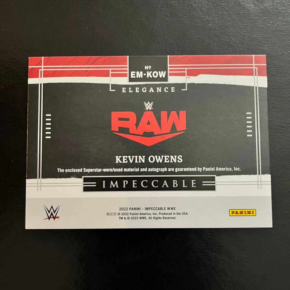 2022 Panini Impeccable WWE Elegance Memorabilia Auto #EM-KOW Kevin Owens /99 - Image 2 of 2