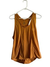prAna Women s Racerback Tank Size Medium Mustard Yellow Mesh Lightweight EUC