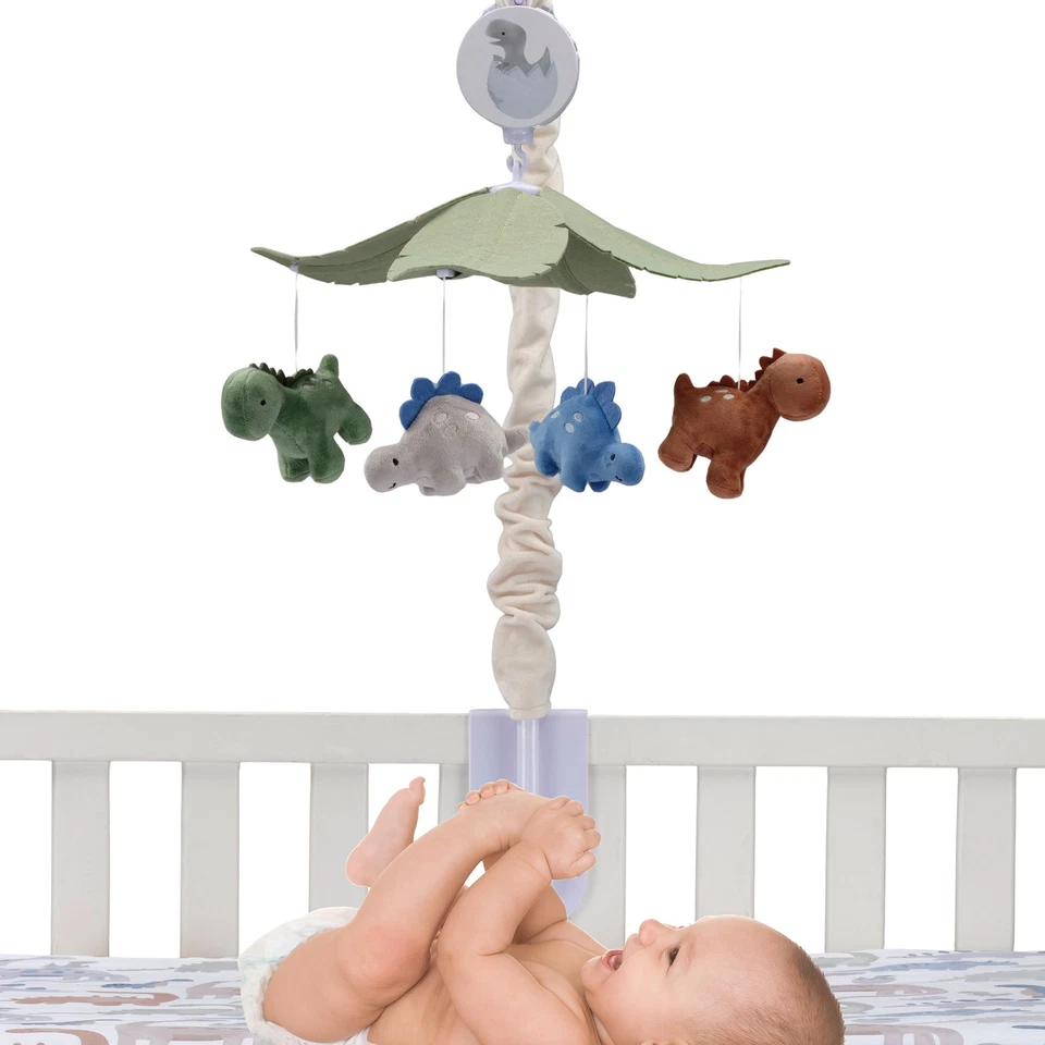 Lambs & Ivy Dino-Might Multicolor Dinosaur Musical Baby Crib Mobile Soother Toy - Image 3 of 4