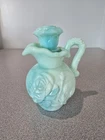 Vintage Avon Green Swirl Milk Glass Pitcher With Stopper and Basin