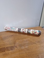 Peel n Stick Fabric Large Floral "MUSEUM GARDEN BLACK STRIPE" Craft RUBBERMAID