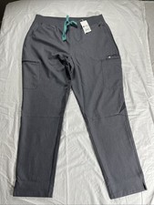 FIGS Technical Collection Gray Teal High WaistedScrub Pants Pockets XXL/T NWT