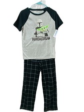 Star Wars Yoda Kids 14 Pajamas Carters Black Gray Short Sleeve Mandalorian Grogu