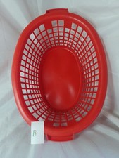 Vintage Oval Orange Plastic Laundry Washing Basket B Retro (Old Vintage)  Prop