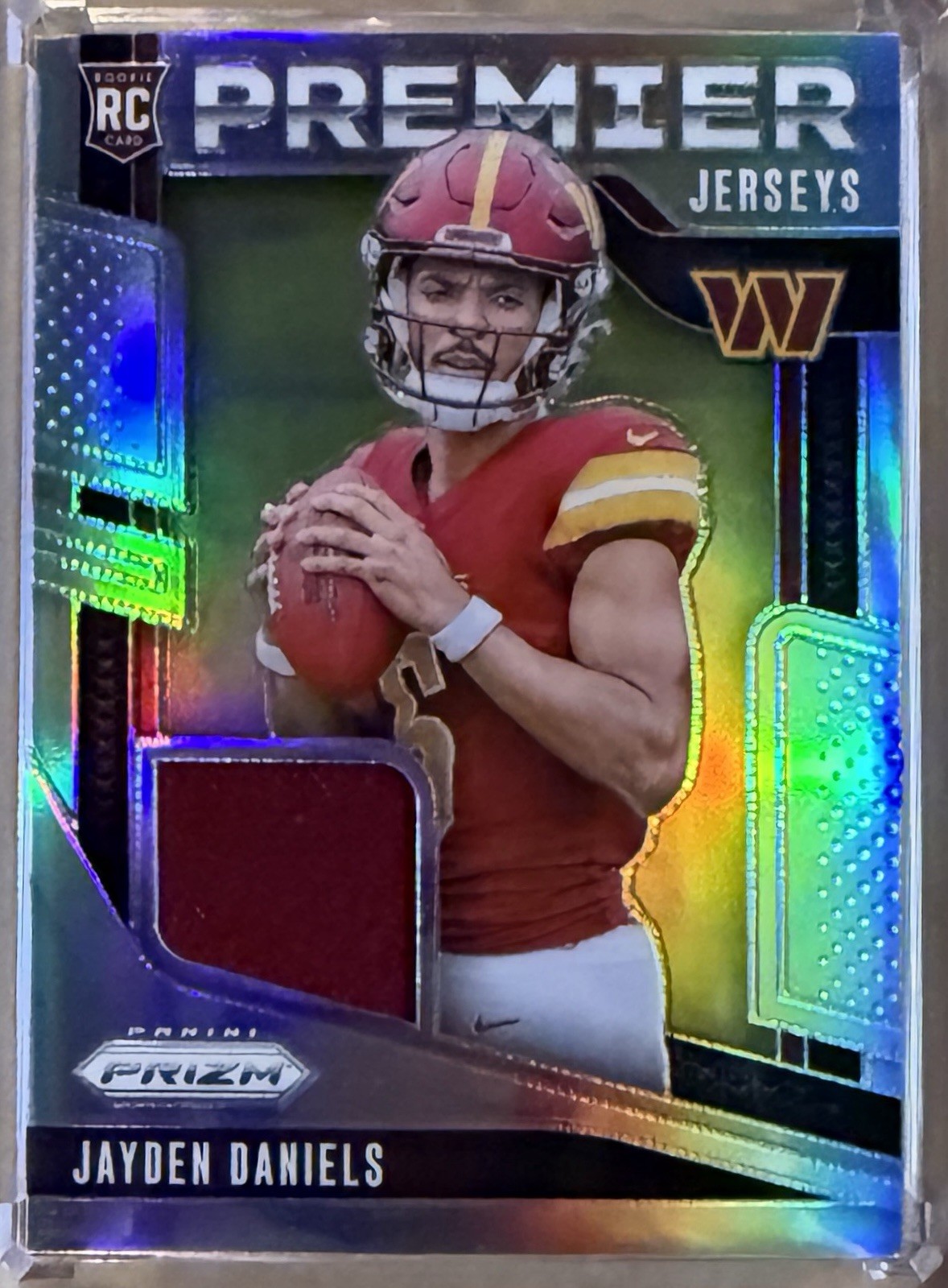 2024 Prizm NFL #PJ-JDS (RC) Jayden Daniels Rookie Premier Jerseys Silver Patch