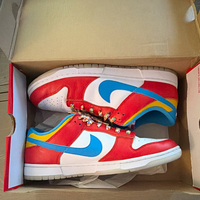 Nike Dunk Low SB Fruity Pebbles Low Top Sneakers Red White Blue Yellow Men s 13