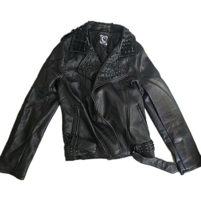 Killstar CREEPING DEATH Studded Spike Biker Jacket Vegan Leather