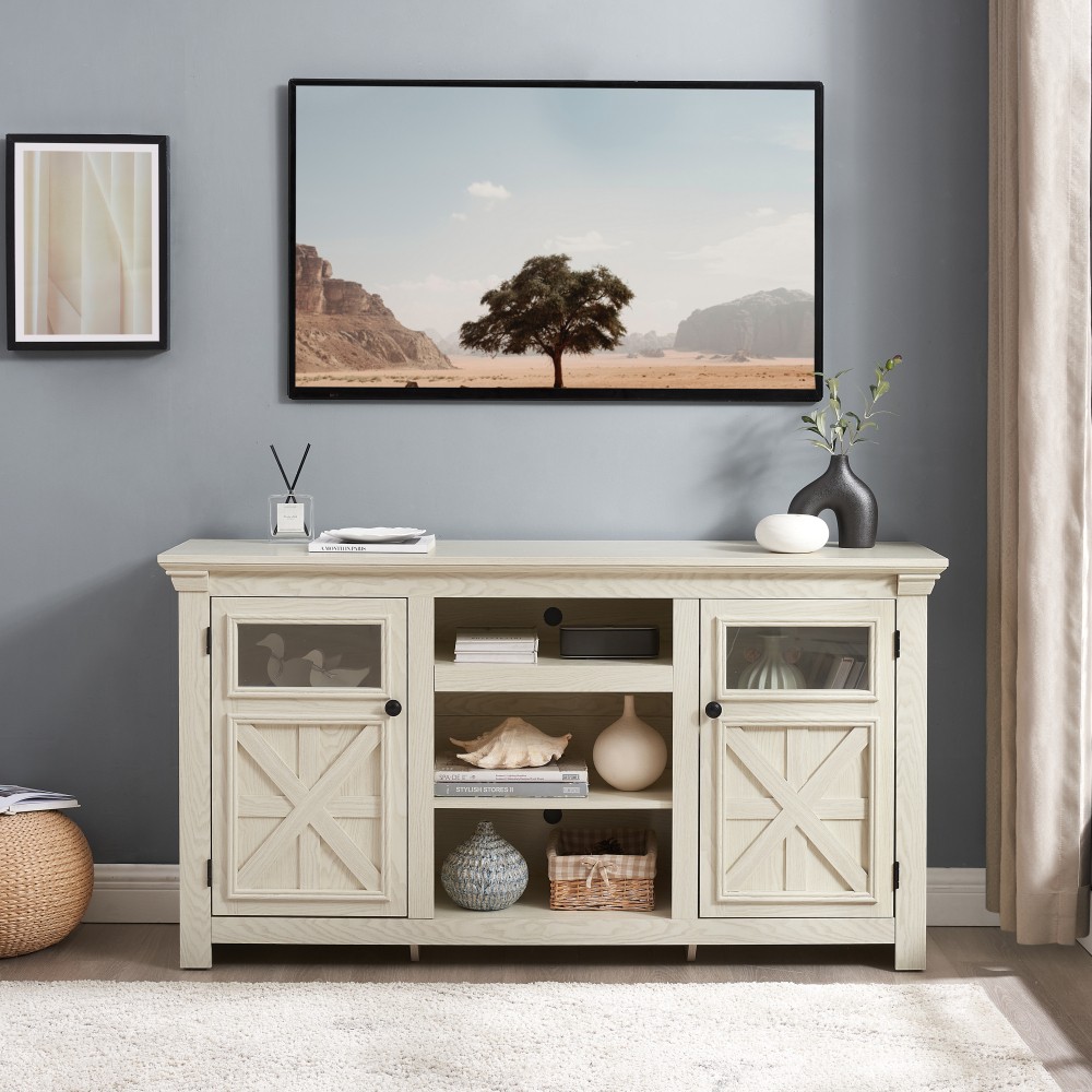 With Storage & Barn Doors, Media Console