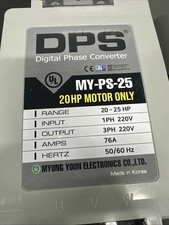 Dps Digital Phase Converter MY-PS-25 Single To Three Phase.  20HP Motor
