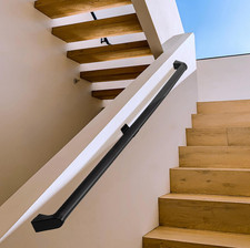 10FT Matte Black Aluminum Handrail Set - ADA Compliant Indoor/Outdoor Railing