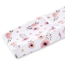Tyke Bliss Pink Changing Pad Cover for Girls   Stretchy Floral Changing Pad C...