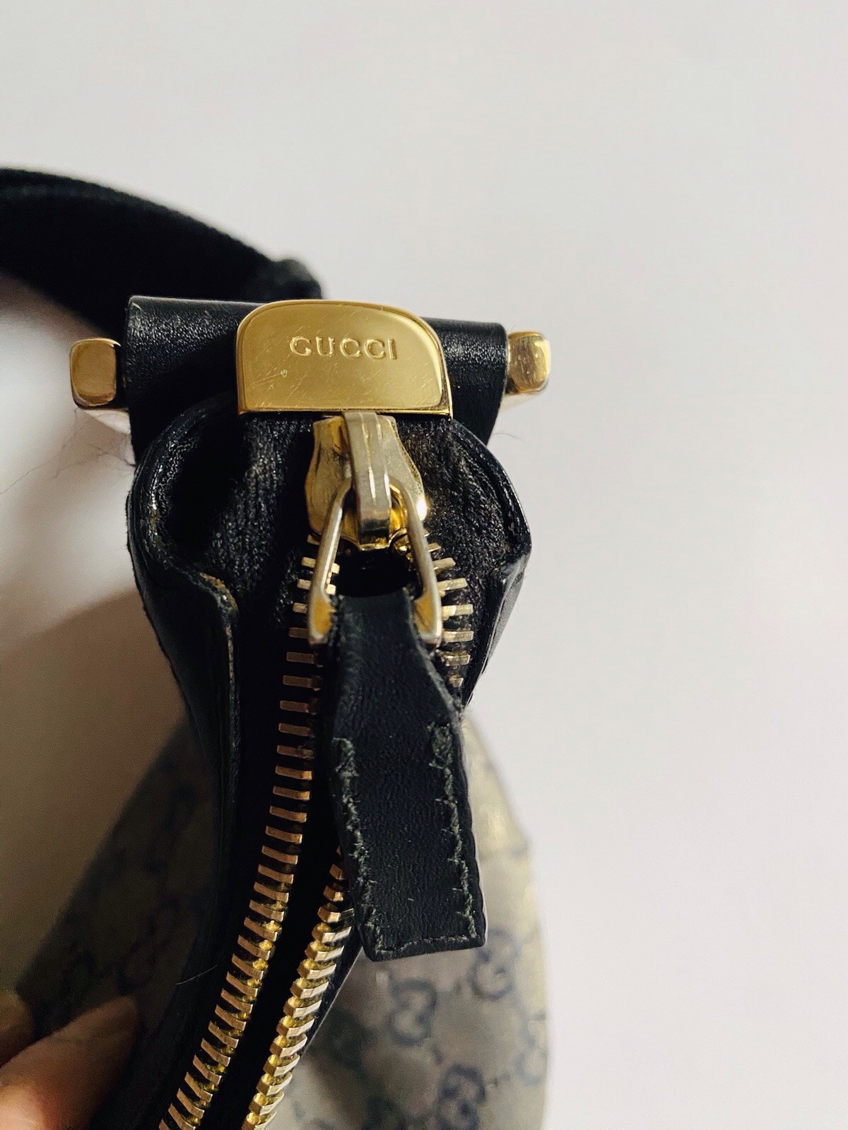 Auth Gucci Monogram Web Medium Half Moon Hobo Bag - image 10